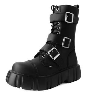 TUK Black TUKskin 3-Buckle Anarchic Airship Boot